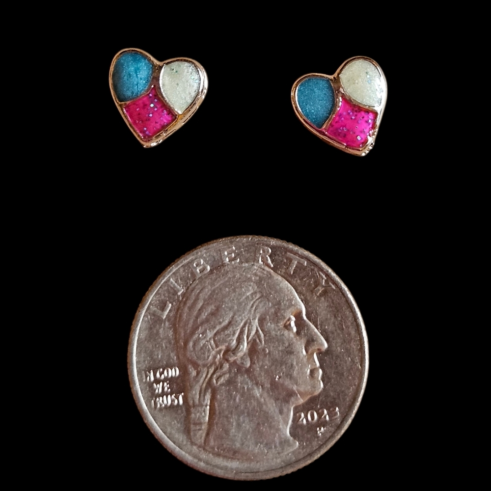 🩷💙Super-CUTE Colorful Heart Stud Earrings - NWOT